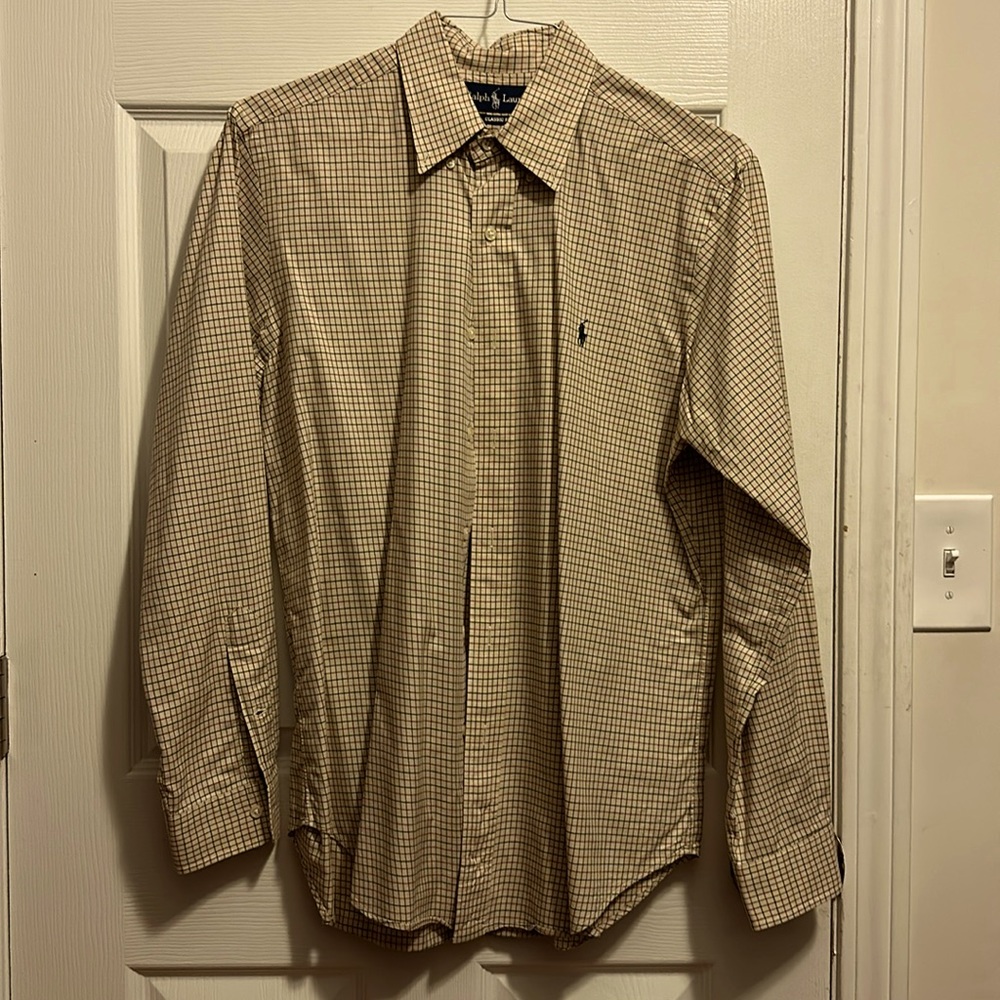 Ralph Lauren Plaid Button Down Polo size M
